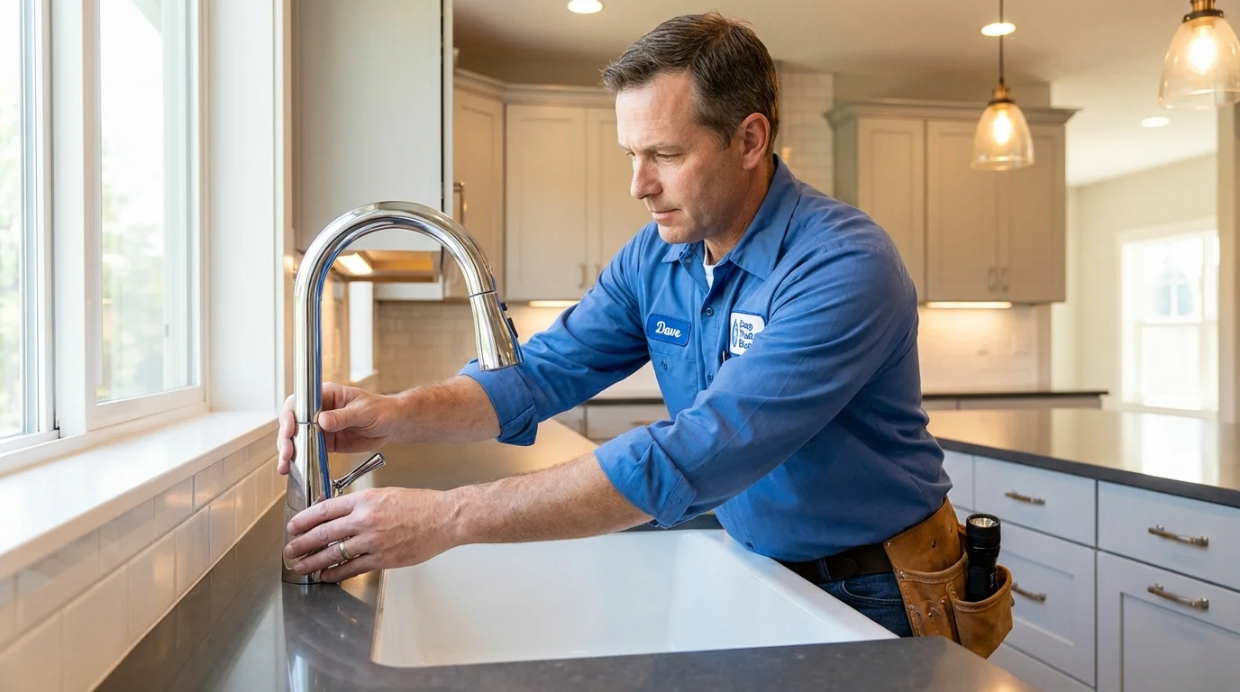 Kitchen faucet installation by Johns Plumbing LLC in Sagamore